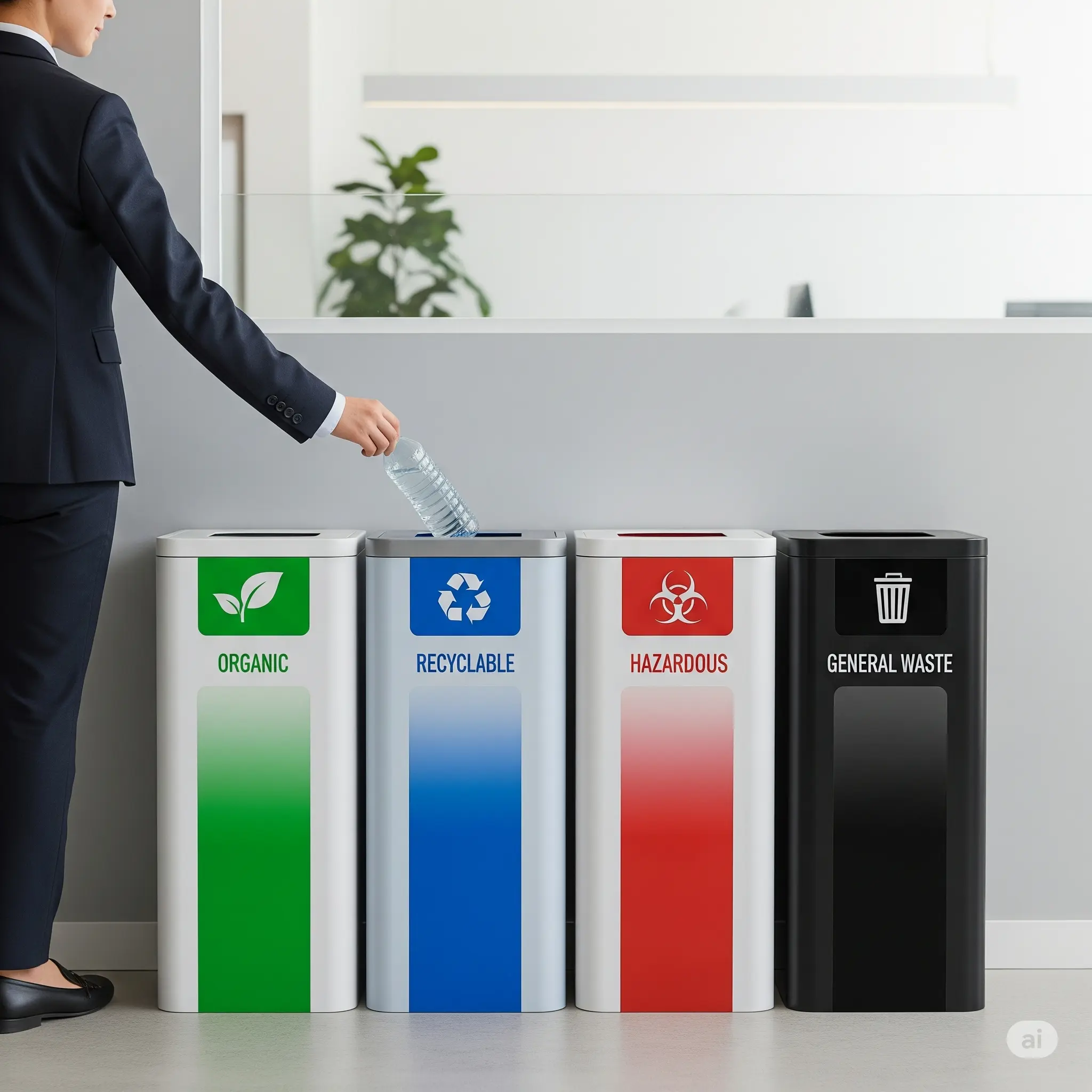 A clear and organized system makes waste segregation simple and effective for everyone.