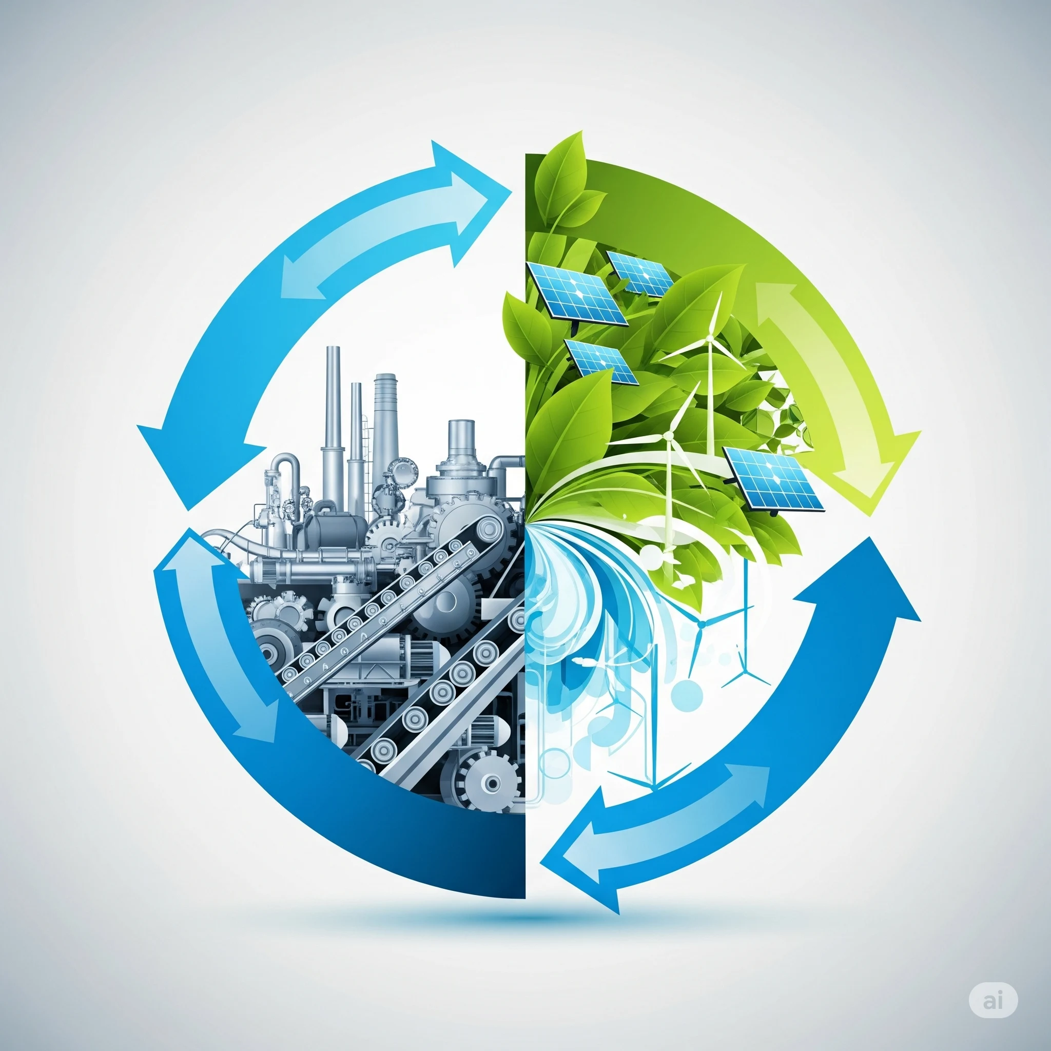 A graphic illustrating the circular economy Malaysia model, where industrial waste is transformed into valuable resources for businesses.
